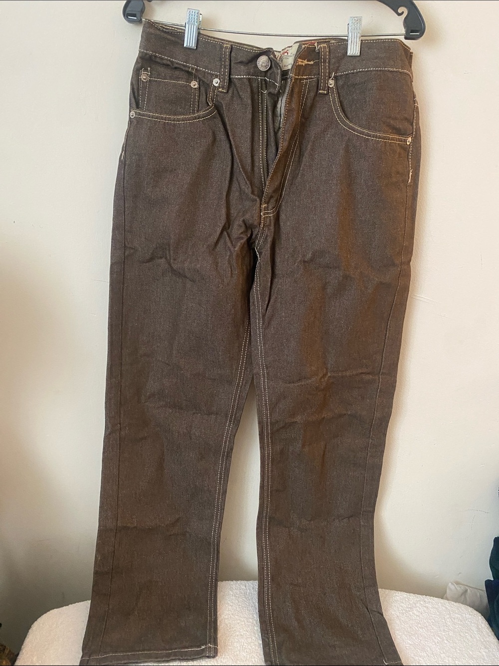 PJ Mark Men's Brown Straight-Leg Jeans